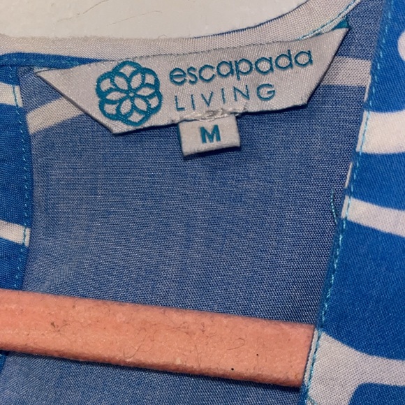 Women’s Escapada Tunic Sleeveless Square NeckAbstract Print Blue White Sz Med - Picture 6 of 9